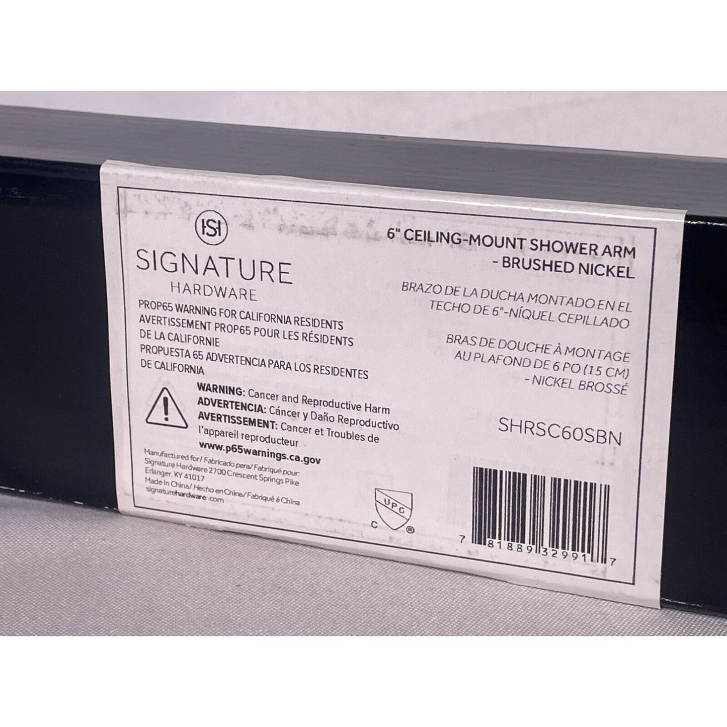 Signature Hardware 6" Modern Square Ceiling Mounted Shower Arm and Flange 449690