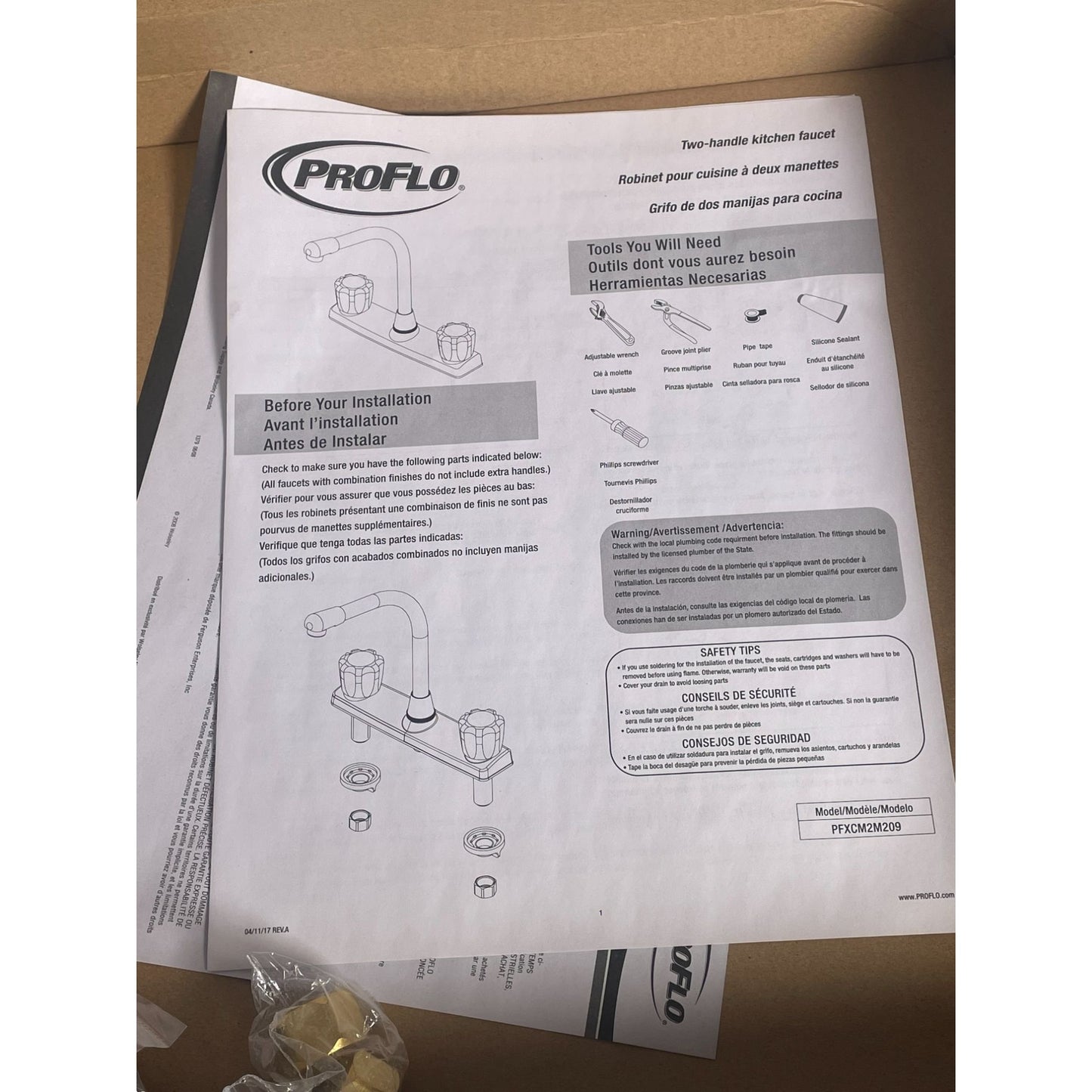 PROFLO Kemble Double Handle Kitchen Faucet - Polished Chrome PFXCM2M209