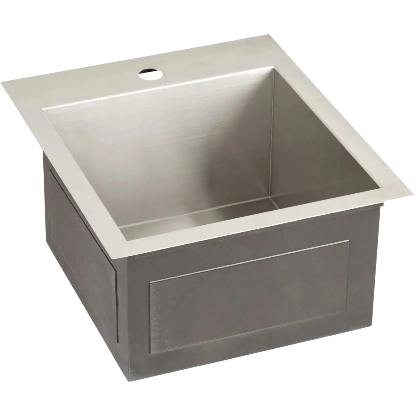 Signature Hardware Sitka 15" Dual Mount Single Basin Stainless Steel Prep Sink