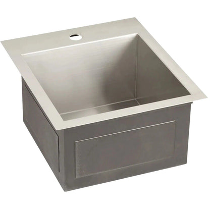 Signature Hardware Sitka 15" Dual Mount Single Basin Stainless Steel Prep Sink