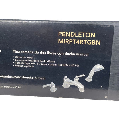 Mirabelle Pendleton Deck Mounted Two Handle Roman Tub Faucet w Hand Shower