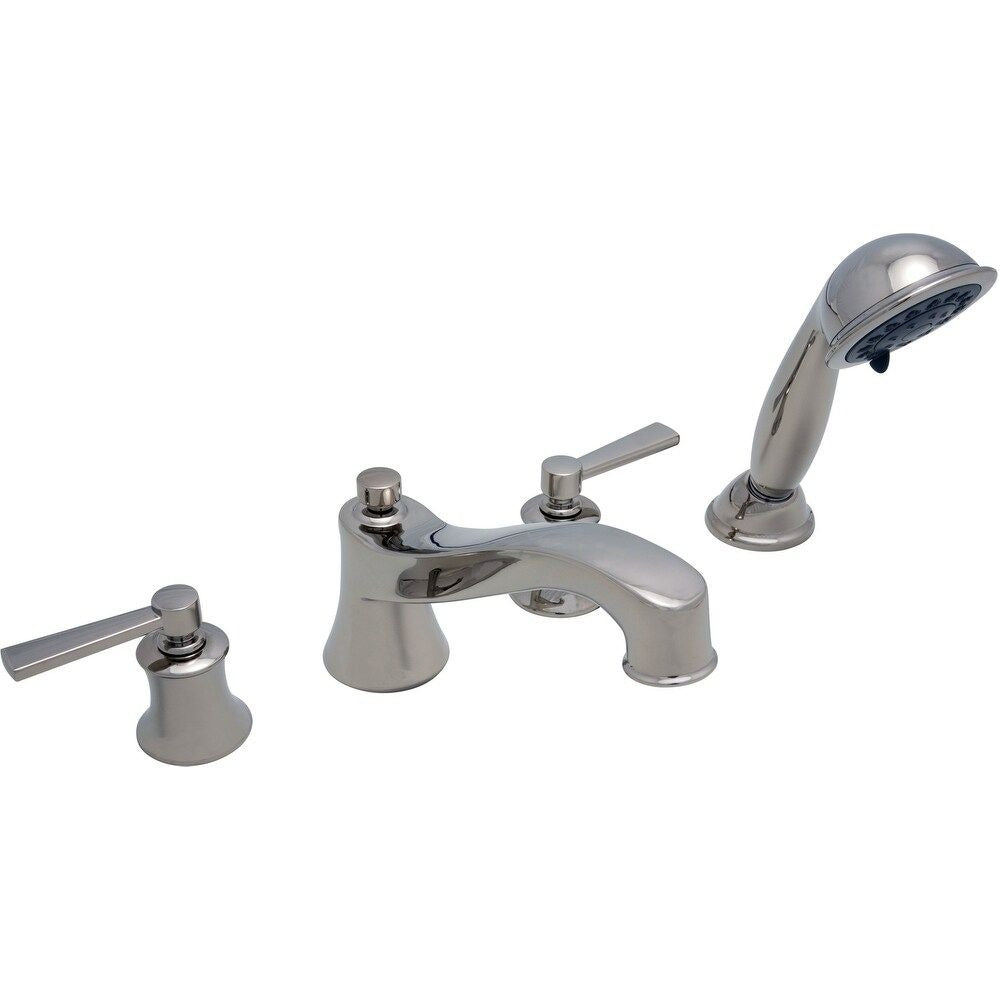 Mirabelle Pendleton Deck Mounted Two Handle Roman Spa Bathroom Tub Faucet w Hand Shower