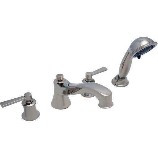 Mirabelle Pendleton Deck Mounted Two Handle Roman Spa Bathroom Tub Faucet w Hand Shower